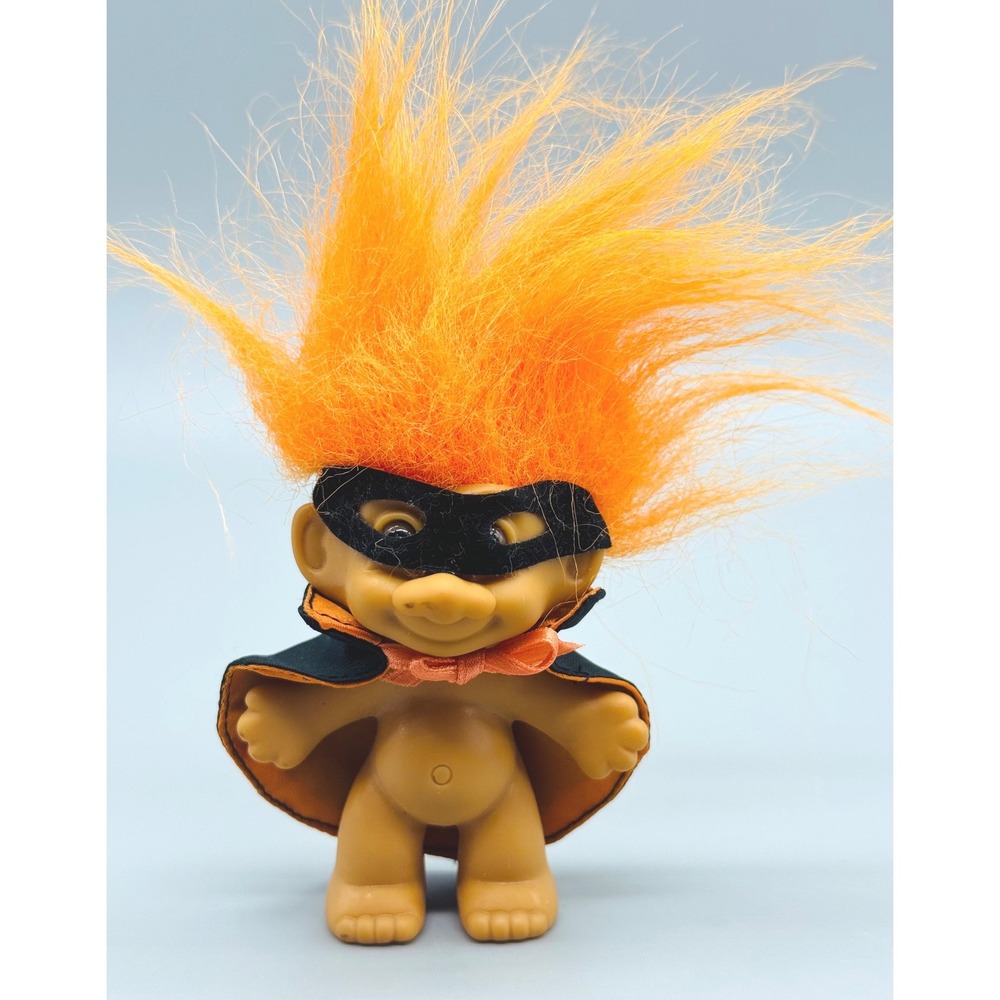 Russ Troll Doll Orange Superhero Mask Cape Halloween Zorro